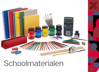 Schoolmaterialen Hoofdmenu banner