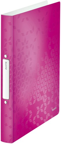 Ringband Leitz WOW A4 2-rings O-mech 25mm PP roze 1 Stuk