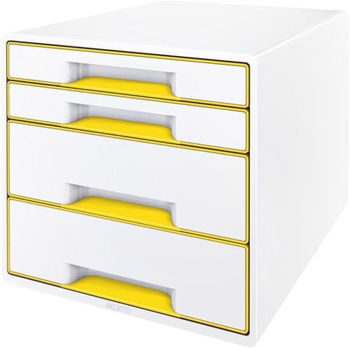 Ladenblok Leitz WOW 4 laden wit/geel 1 Stuk