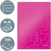 Notitieboek Leitz WOW A4 160blz 90gr lijn roze 1 Stuk-3