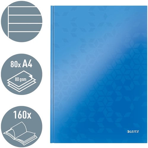NOTITIEBOEK LEITZ WOW A4 LIJN 80V BLAUW 1 Stuk-5