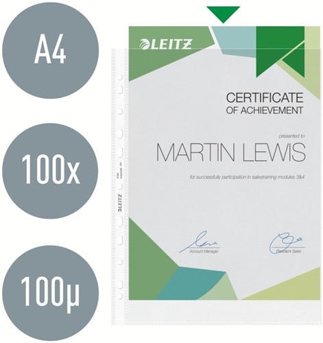 Showtas Leitz Premium 0.10mm PP A4 transparant 100 Stuk-9