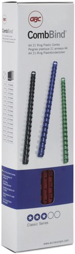 Bindrug GBC 8mm 21rings A4 wit 100 Stuk