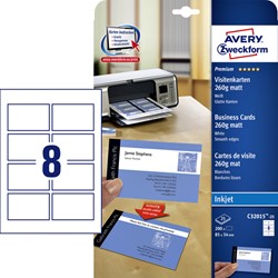 Visitekaart Avery C32015-25 85x54mm mat 200stuks 25 Vel