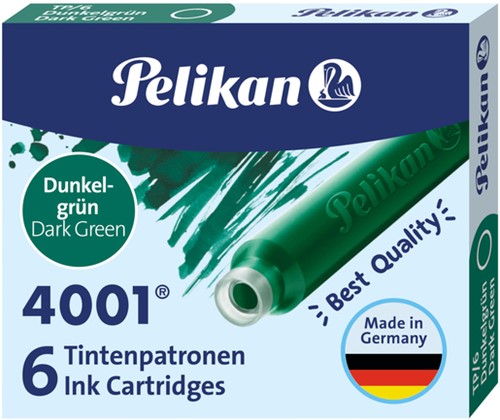Inktpatroon Pelikan donkergroen 6 Stuk