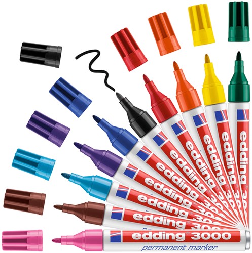 Viltstift edding 3000 rond 1.5-3mm blauw 1 Stuk-2