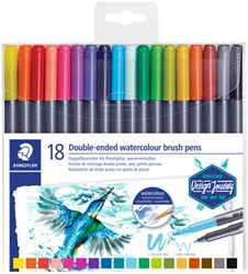 Brushpen Staedtler 3001 marsgr duo 0.5-6mm ass 18 Stuk