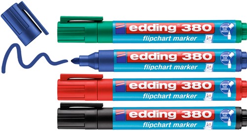 Viltstift edding 380 flipover rond 1.5-3mm assorti 4 Stuk-1