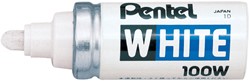 Viltstift Pentel 100W rond 4mm wit 1 Stuk