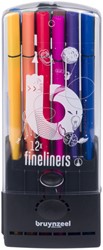 Fineliner Bruynzeel Teens 12st assorti 12 Stuk