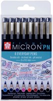 Fineliner Sakura Pigma Micron 0.4mm ass 8 Stuk