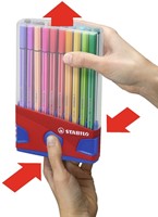 Viltstift STABILO Pen 68/20 rood/blauw etui M 20st 20 Stuk-2