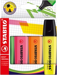 Markeerstift STABILO BOSS 70/4 assorti 4st 4 Stuk