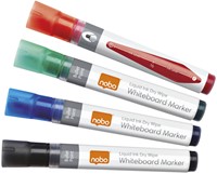 Whiteboardmarker Nobo liquid rond 3mm ass 4 Stuk