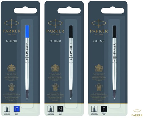 Rollerpenvulling Parker Quink M blister zwart 1 Stuk-2