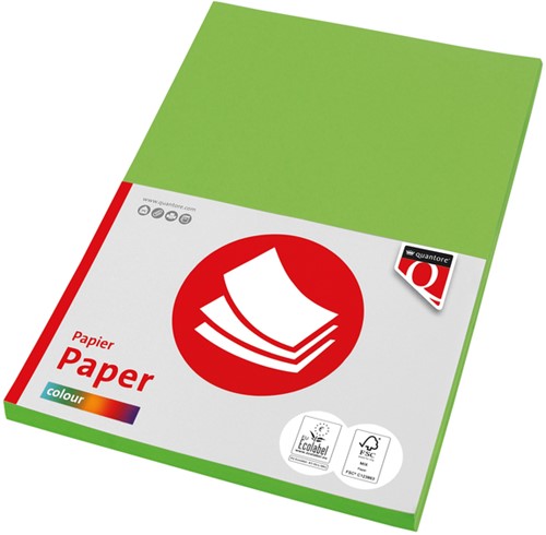 Kopieerpapier Quantore Col-100 A4 120gr helgroen 100 Vel