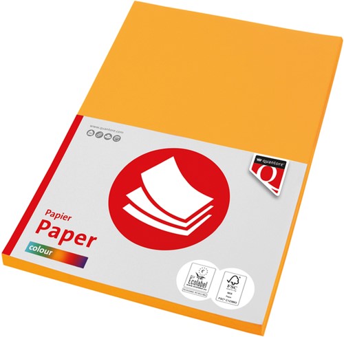 Kopieerpapier Quantore Col-100 A4 120gr diepgeel 100 Vel