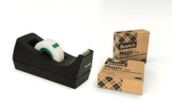 Plakbandhouder Scotch C38 recy zw + 3rol 19mmx33m 1 Stuk