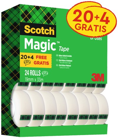 PLAKBAND 3M SCOTCH 810 19MMX33M MAGIC ONZICHTBAAR DS24