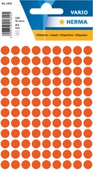 Etiket HERMA 1842 rond 8mm rood 540st 5 Vel