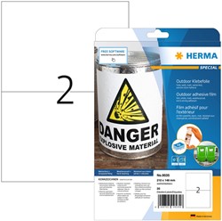 Etiket HERMA 9535 A5 210x148mm 20st folie wit 10 Vel
