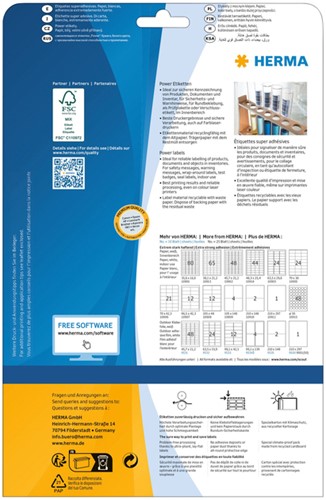 Etiket HERMA Power 10902 45.7x21.2mm wit 1200st 25 Vel-2