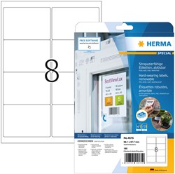 Etiket HERMA 4575 99.1x67.7mm folie wit 160st 20 Vel