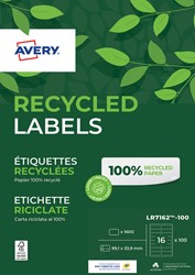 Etiket Avery LR7162-100 99.1x33.9mm wit 1600st 100 Vel