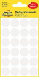 Etiket Avery 3170 rond 18mm wit 96st 4 Vel