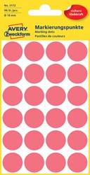Etiket Avery 3172 rond 18mm lichtrood 96st 4 Vel