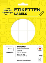 Etiket Avery 3321 32x23mm wit 560st 28 Vel