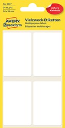 Etiket Avery 3087 54x35mm wit 24st 6 Vel