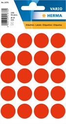 Etiket HERMA 1876 rond 19mm fluor rood 100st 5 Vel