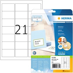 Etiket HERMA 8632 63.5x38.1mm premium wit 210st 10 Vel