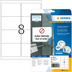 Etiket HERMA 10018 99.1x67.7mm verw wit 200st 25 Vel