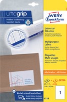 Etiket Avery 6119 210x297mm A4 wit 25st 25 Vel