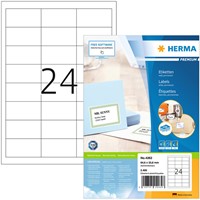 Etiket HERMA 4262 64.6x33.8mm premium wit 2400st 100 Vel
