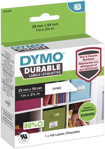 Etiket Dymo LabelWriter industrieel 25x54 wit 1 Rol