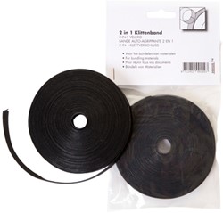 Klittenband Office kabelbinder 2-in 1 13mmx10m zw 1 Stuk