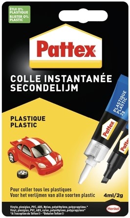 Secondelijm Pattex all plastic tube 2gr blister 1 Stuk