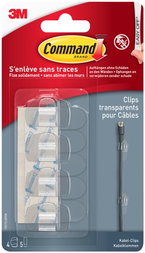 Kabelklem Command rond incl strips tr 4st 1 Stuk