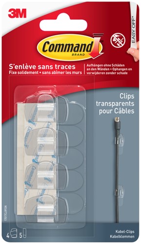 Kabelklem Command rond incl strips tr 4st 1 Stuk
