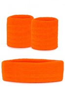 Zweetbandjes neon oranje 3 delig 1 Set