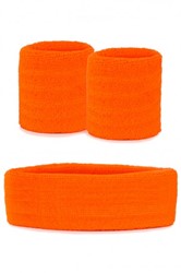 Zweetbandjes neon oranje 3 delig 1 Set
