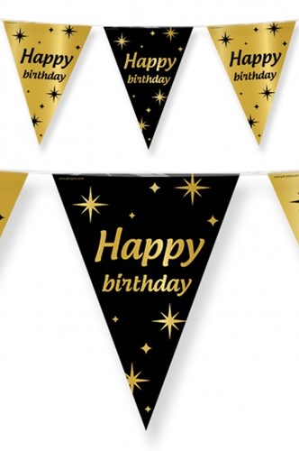 Classy Party flags foil Happy Birthday 1 Stuk