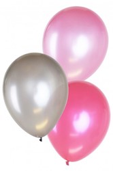 Ballon metallic zilver roze lichtroze zilver 35 cm 6 stuks  1 Verpakking 