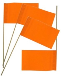 Vlaggetjes papier op stok oranje per 50 stuks   1 Verpakking 