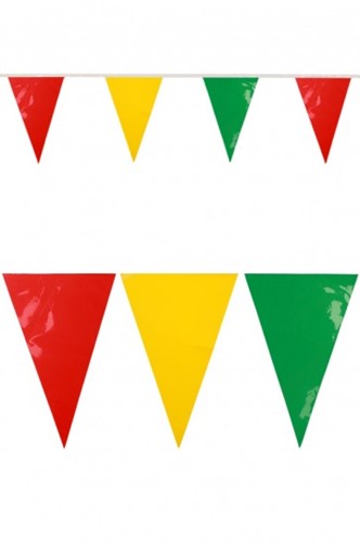 PVC VLAGGENLIJN ROOD/GEEL/GROEN 10 METER BRANDVEILIG