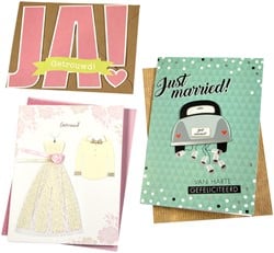 Wenskaart Paperclip navulset huwelijk 6 kaarten 6 Stuk