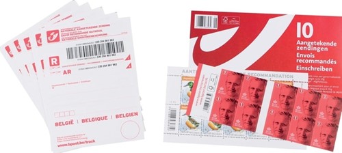 Postzegel Belgie aangetekend kit 10 Stuk